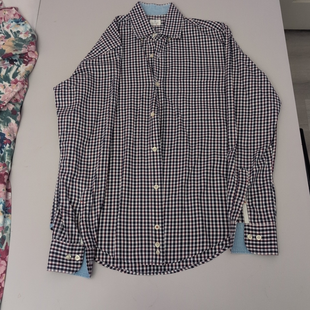 Hartford Men's Checkered Button-Down Shirt - Black and White Small